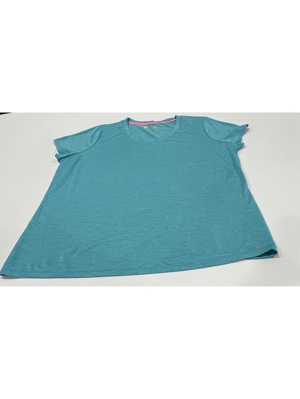 Xersion Women’s Plus Activewear V-Neck Space Dye Short Sleeve Top 1X New